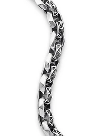 Torqued Faceted Link Bracelet Sterling Silver
