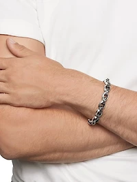 Torqued Faceted Link Bracelet Sterling Silver