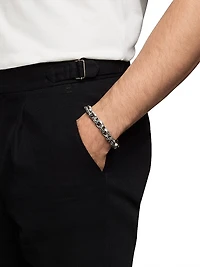 Torqued Faceted Link Bracelet Sterling Silver