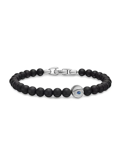 Spiritual Beads Evil Eye Bracelet Sterling Silver