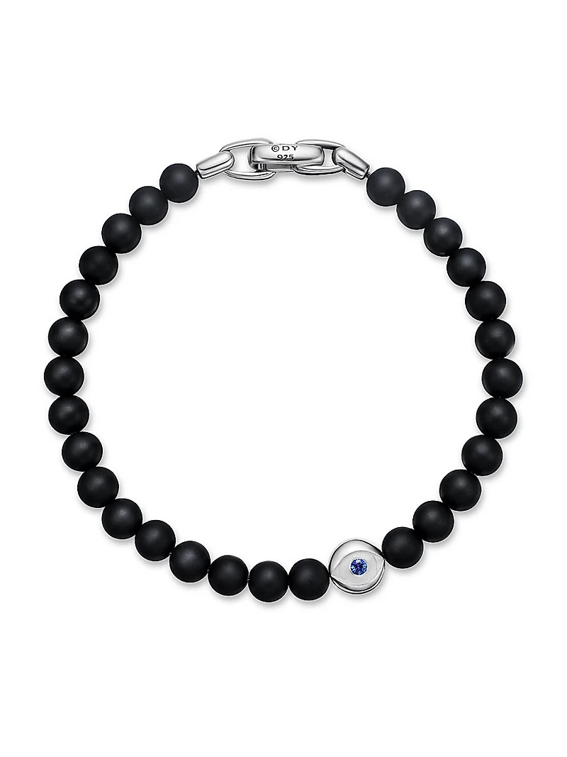 Spiritual Beads Evil Eye Bracelet Sterling Silver