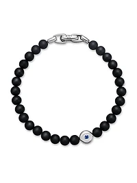 Spiritual Beads Evil Eye Bracelet Sterling Silver