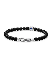 Spiritual Beads Evil Eye Bracelet Sterling Silver