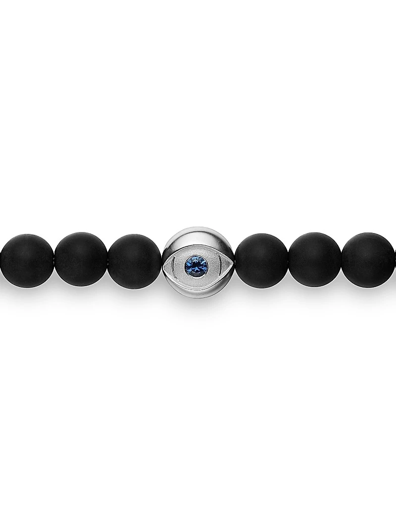 Spiritual Beads Evil Eye Bracelet Sterling Silver