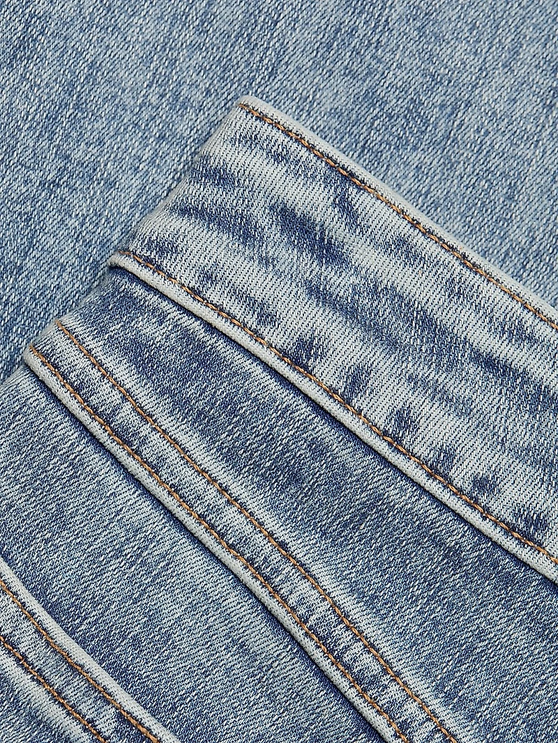 The Snapped Cropped Denim Leggings