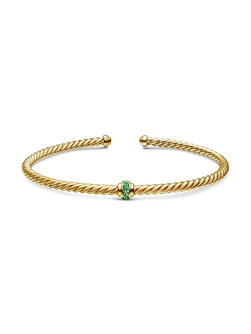 Cable Classics Center Station Bracelet 18K Yellow Gold