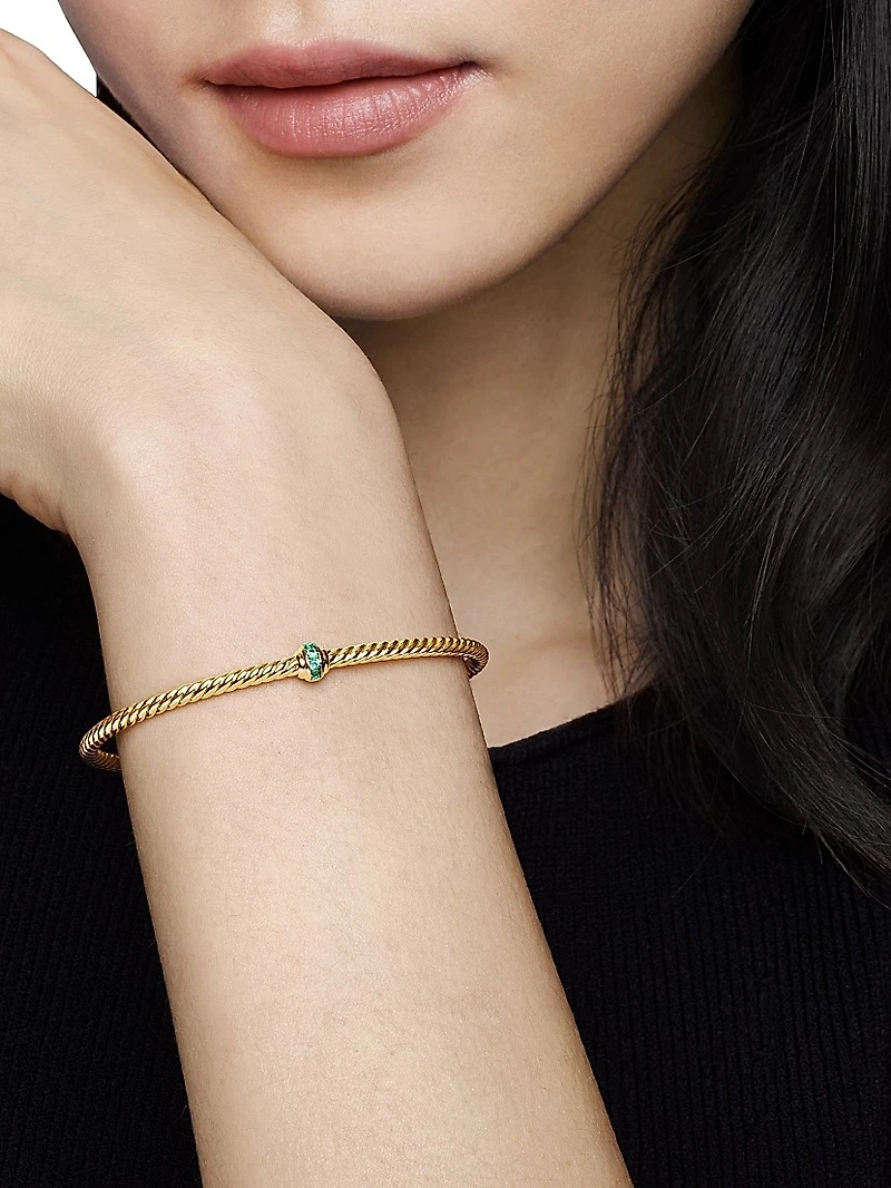 Cable Classics Center Station Bracelet 18K Yellow Gold