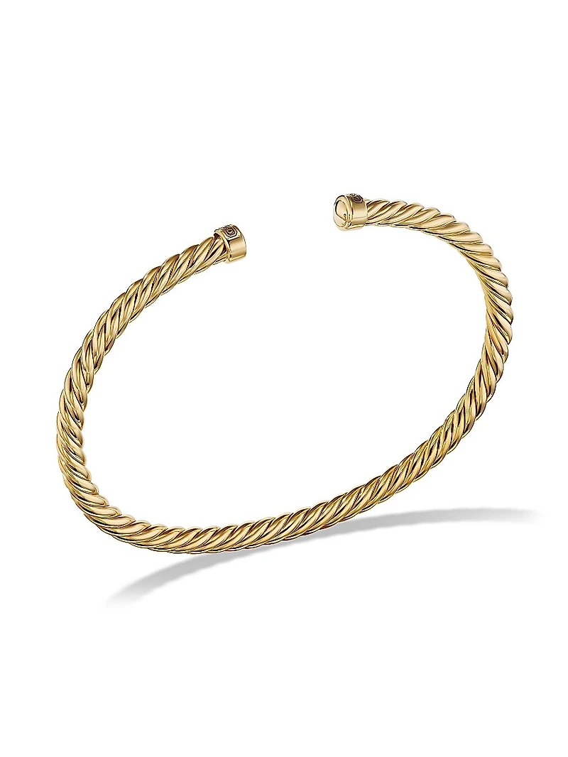 Cable Cuff Bracelet 18K Yellow Gold