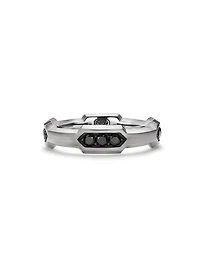 Hex Station Band Ring Sterling Silver