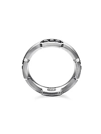 Hex Station Band Ring Sterling Silver