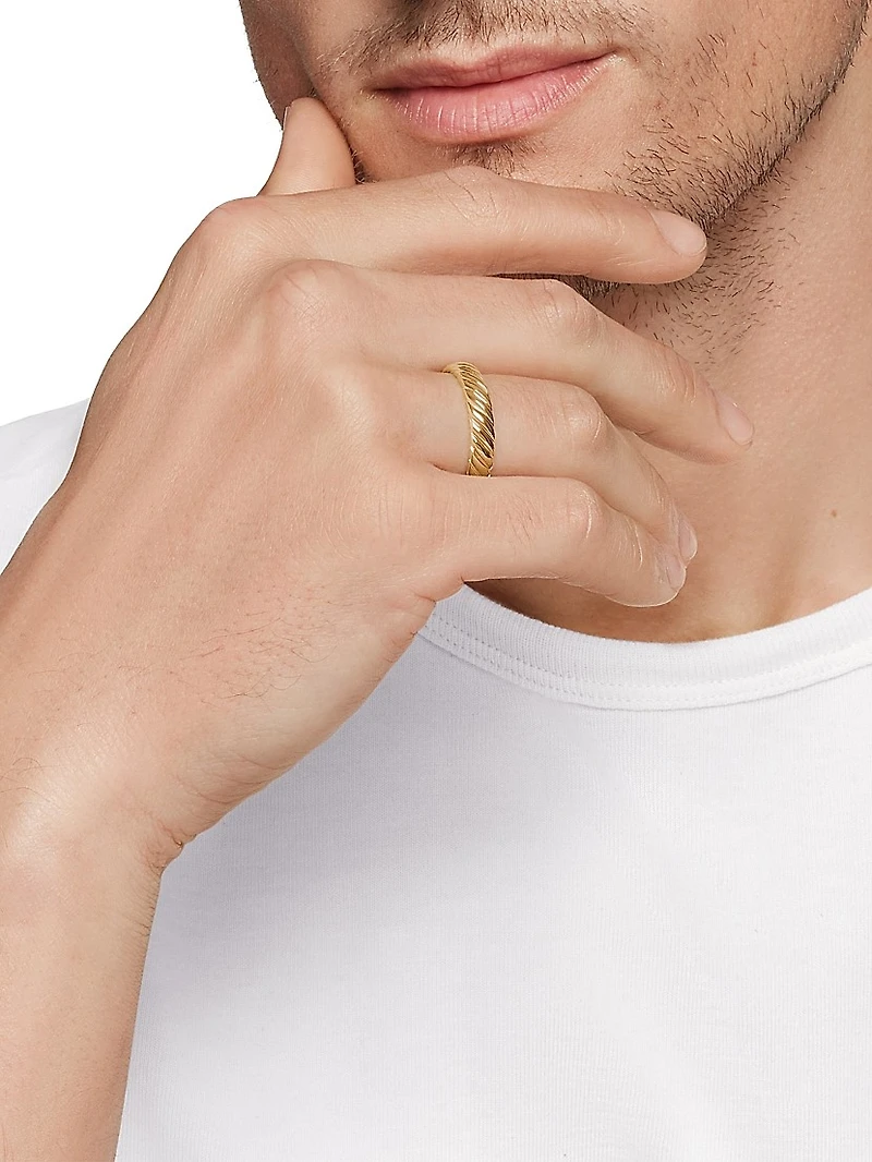 Cable Band Ring 18K Gold