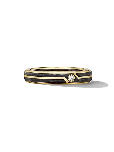 Forged Carbon Band Ring 18K Gold