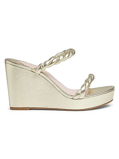 Nina Leather Wedge Sandals