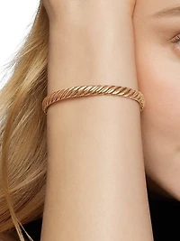 Sculpted Cable Bangle Bracelet 18K Rose Gold