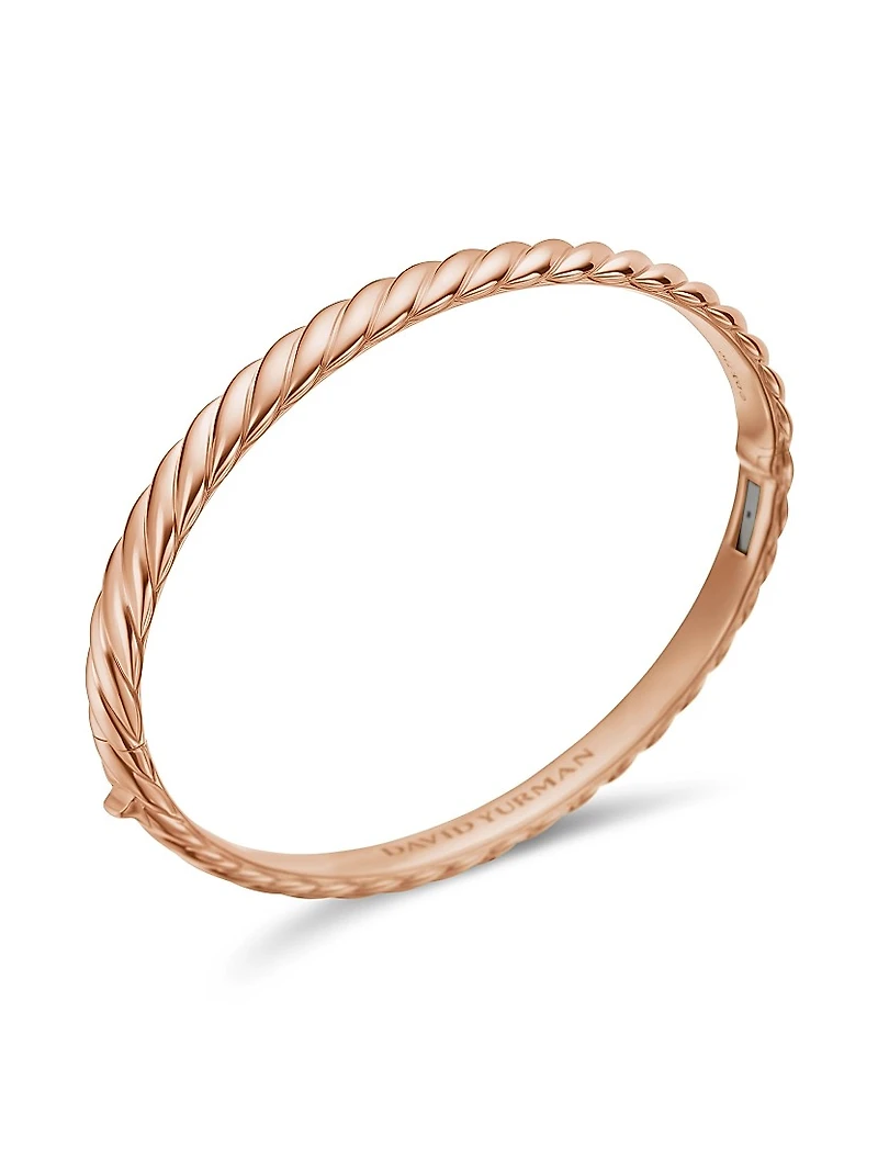 Sculpted Cable Bangle Bracelet 18K Rose Gold