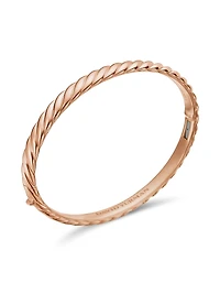 Sculpted Cable Bangle Bracelet 18K Rose Gold
