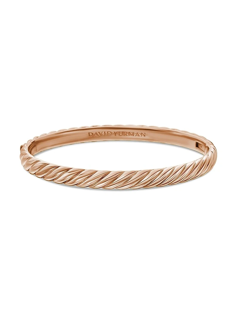 Sculpted Cable Bangle Bracelet 18K Rose Gold