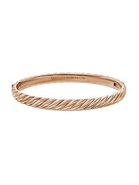 Sculpted Cable Bangle Bracelet 18K Rose Gold