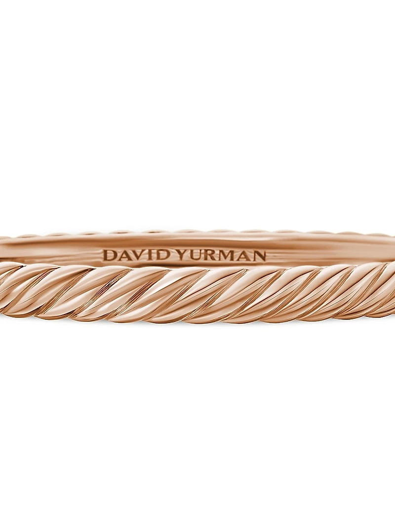 Sculpted Cable Bangle Bracelet 18K Rose Gold