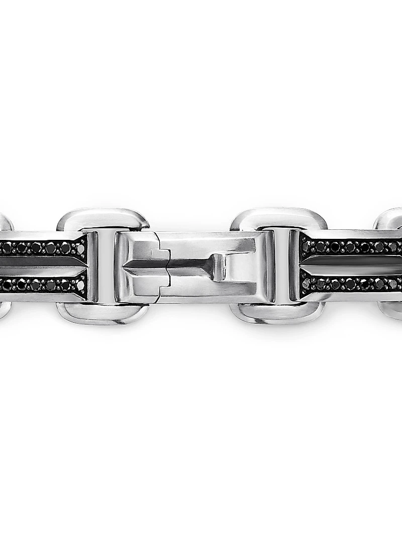 Deco Beveled Link Bracelet Sterling Silver