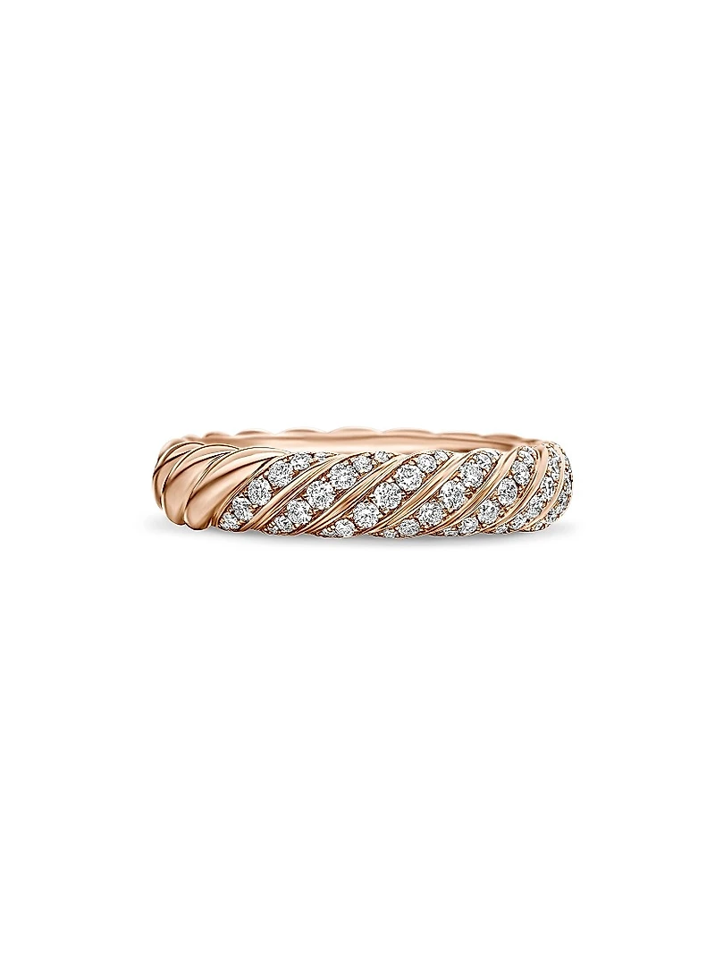 Sculpted Cable Band Ring 18K Rose Gold