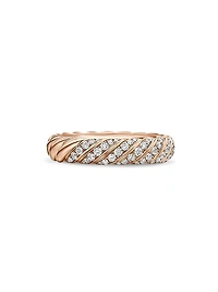 Sculpted Cable Band Ring 18K Rose Gold