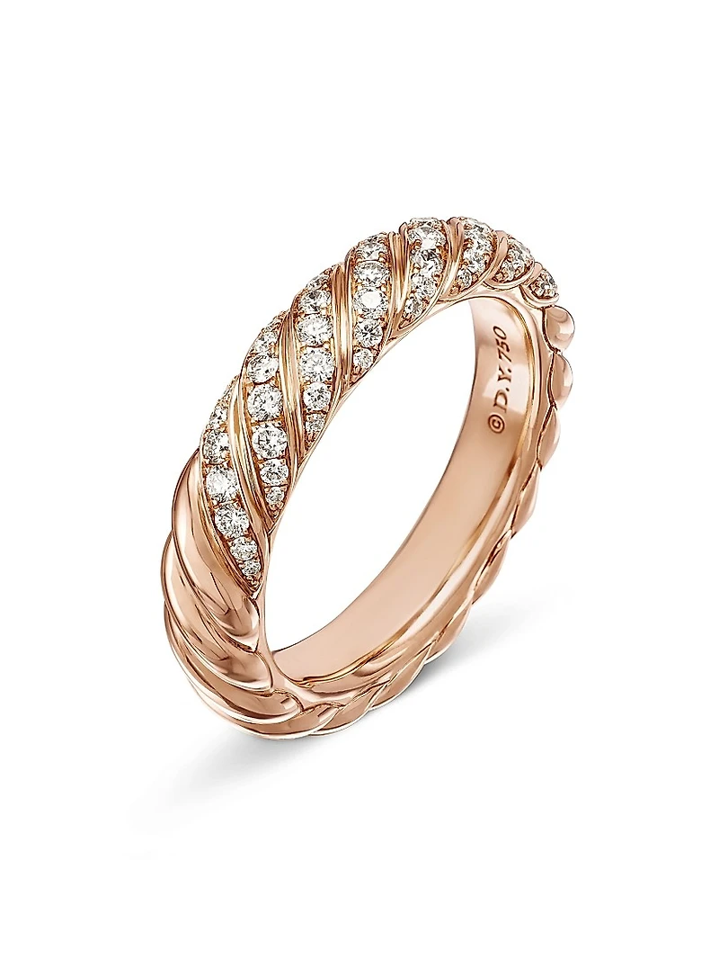 Sculpted Cable Band Ring 18K Rose Gold