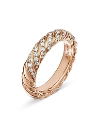 Sculpted Cable Band Ring 18K Rose Gold