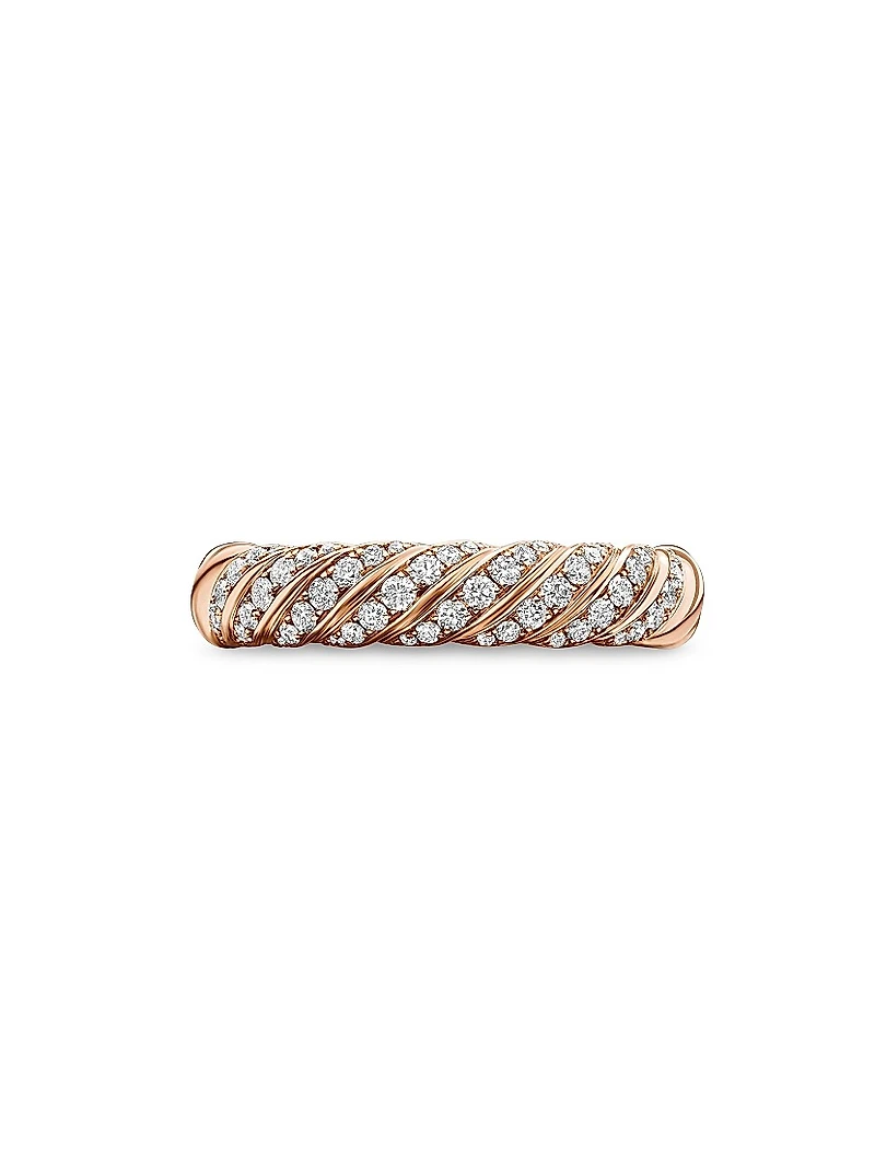 Sculpted Cable Band Ring 18K Rose Gold