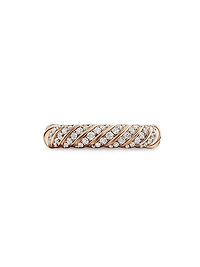 Sculpted Cable Band Ring 18K Rose Gold