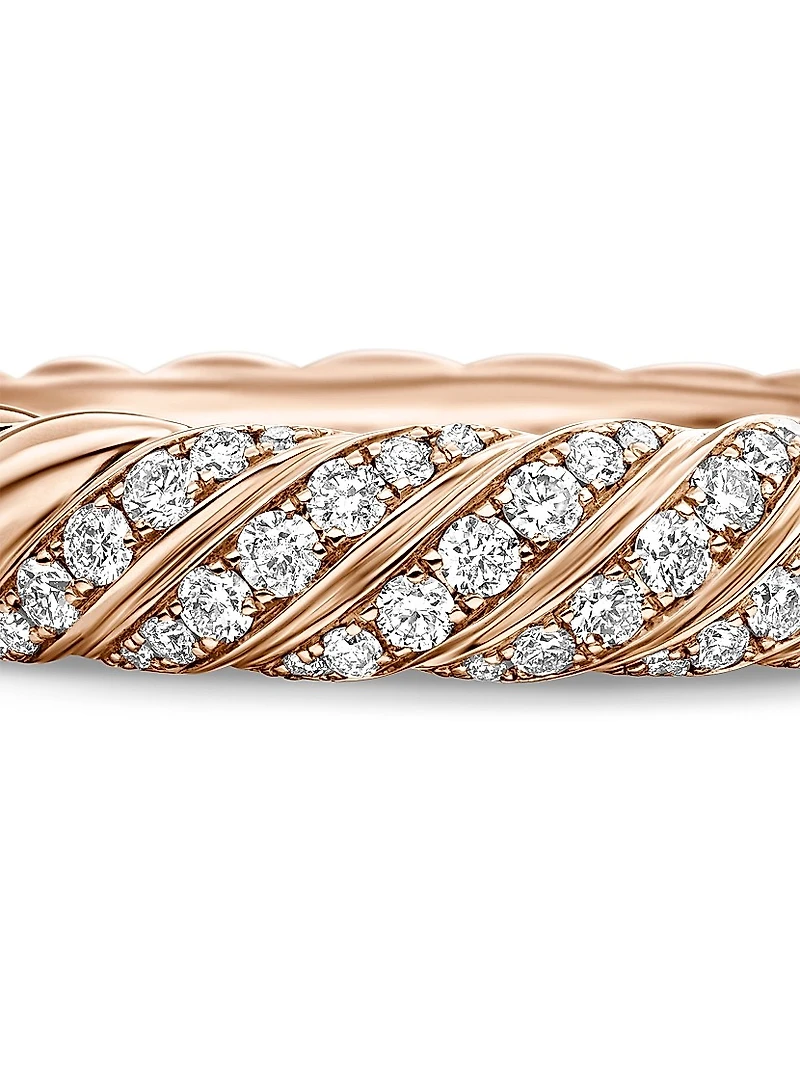 Sculpted Cable Band Ring 18K Rose Gold