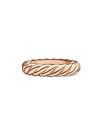 Sculpted Cable Band Ring 18K Rose Gold