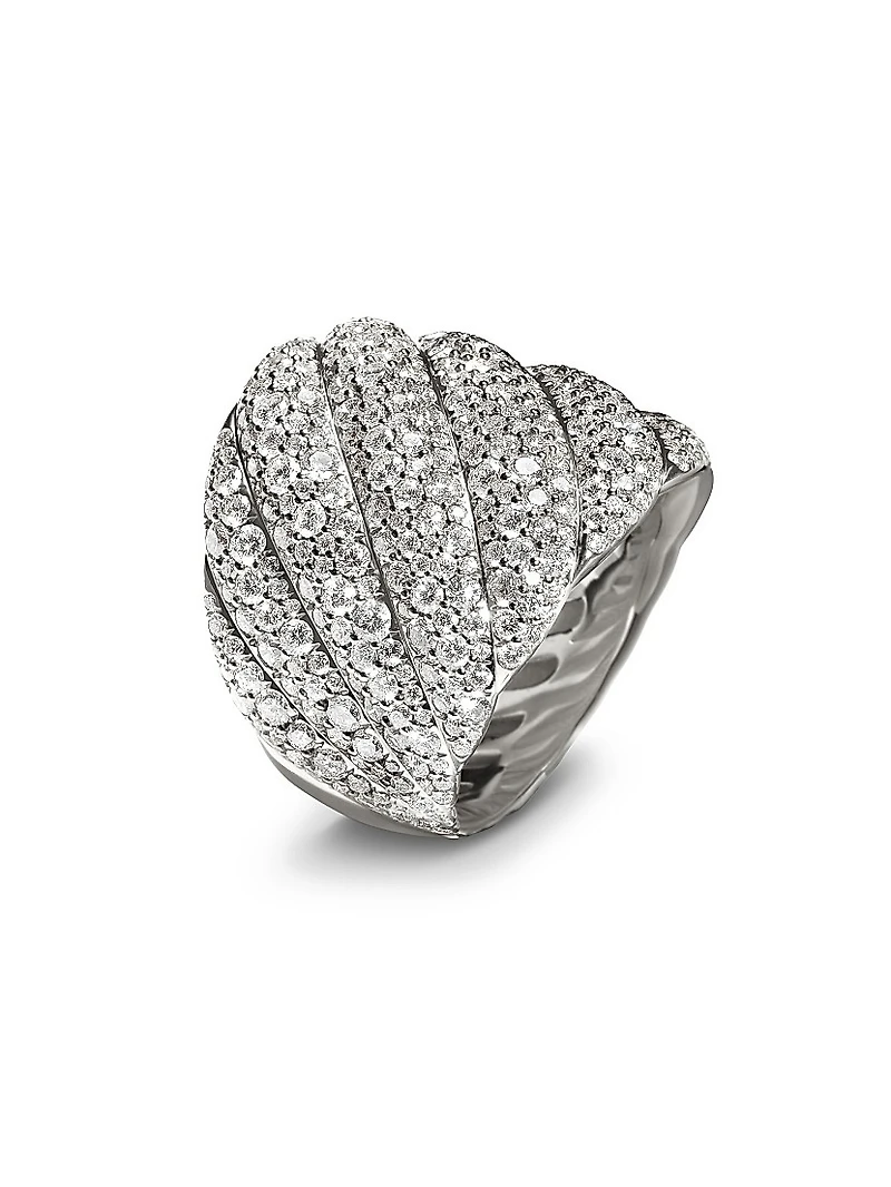 Sculpted Cable Ring 18K White Gold
