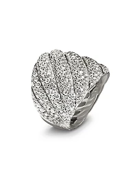 Sculpted Cable Ring 18K White Gold