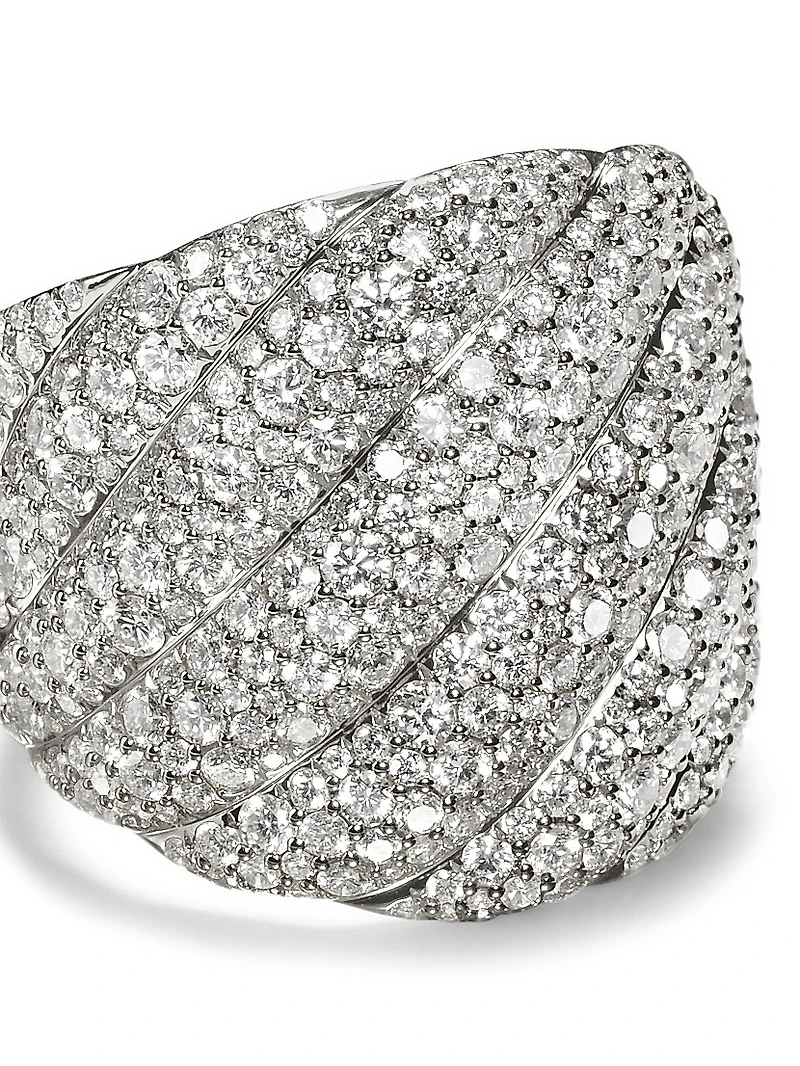 Sculpted Cable Ring 18K White Gold