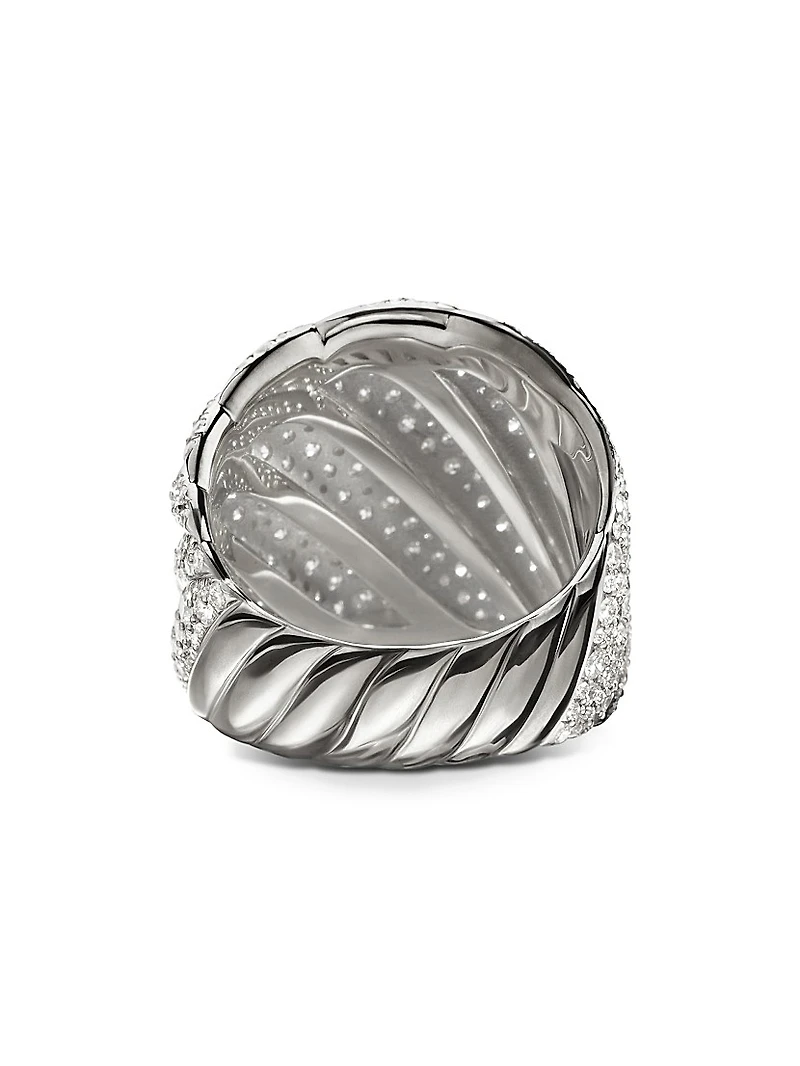 Sculpted Cable Ring 18K White Gold