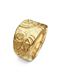 Shipwreck Cigar Band Ring in 18K Yellow Gold
