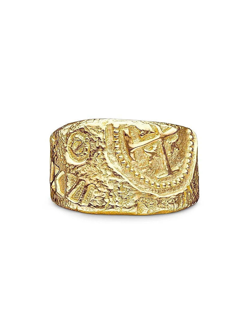 Shipwreck Cigar Band Ring in 18K Yellow Gold