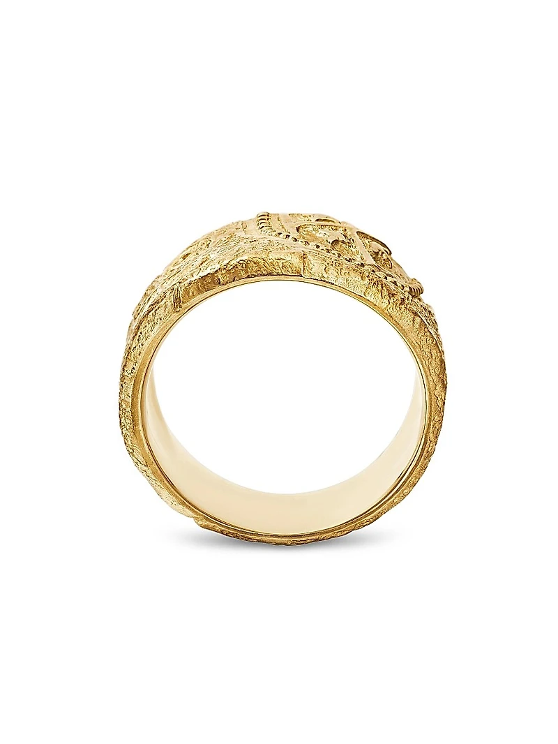 Shipwreck Cigar Band Ring in 18K Yellow Gold