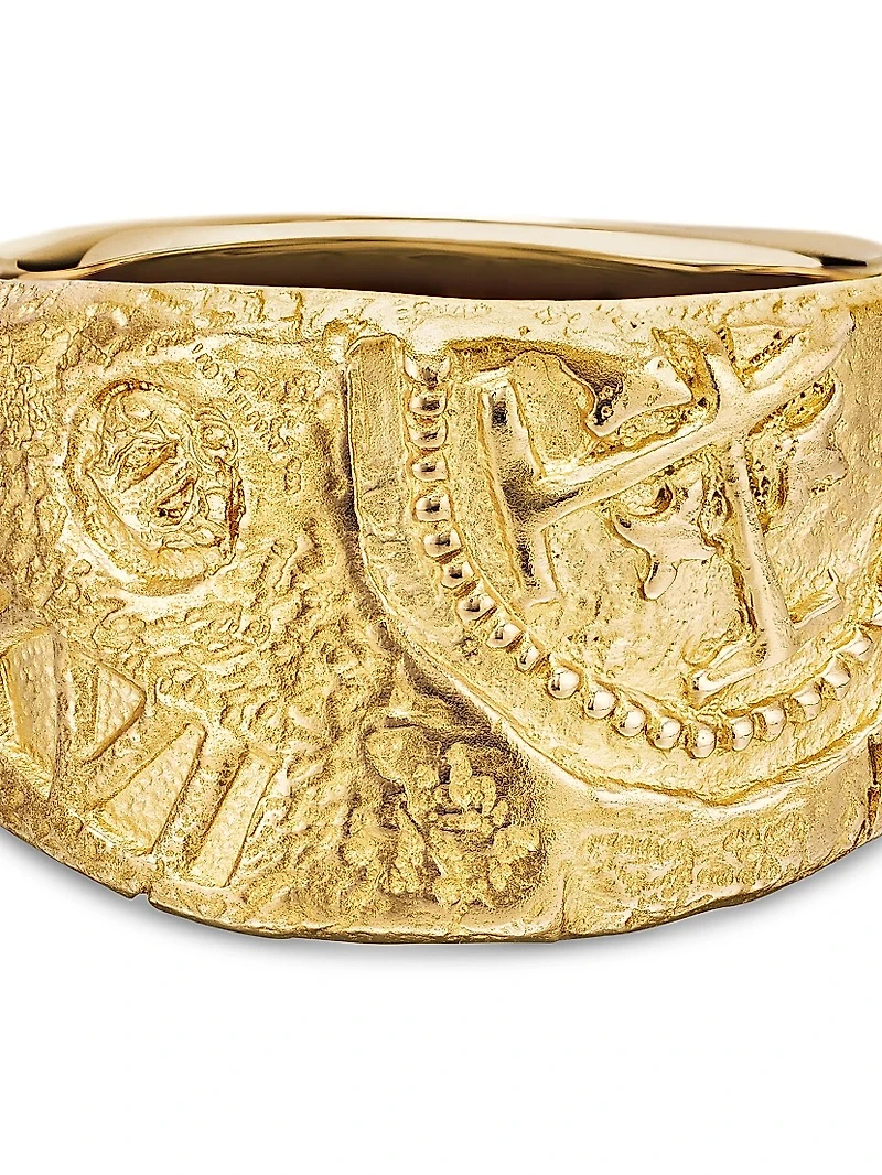 Shipwreck Cigar Band Ring in 18K Yellow Gold