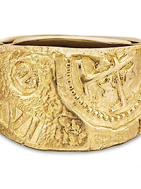 Shipwreck Cigar Band Ring in 18K Yellow Gold