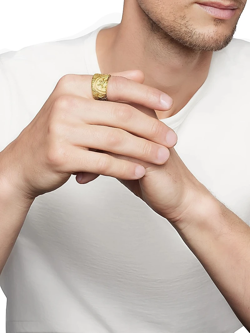 Shipwreck Cigar Band Ring in 18K Yellow Gold