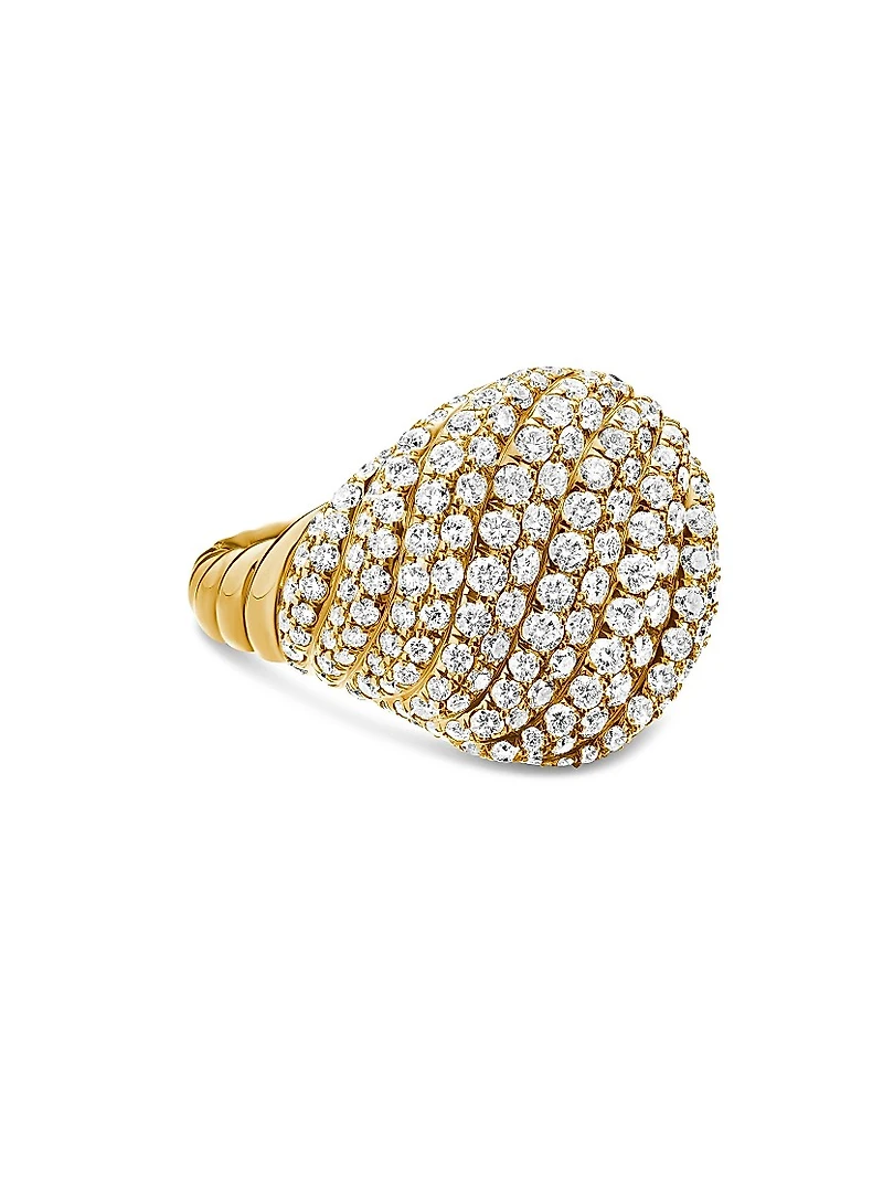Sculpted Cable Pinky Ring 18K Yellow Gold