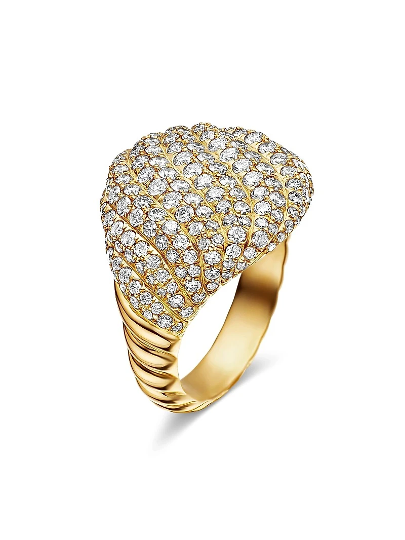 Sculpted Cable Pinky Ring 18K Yellow Gold