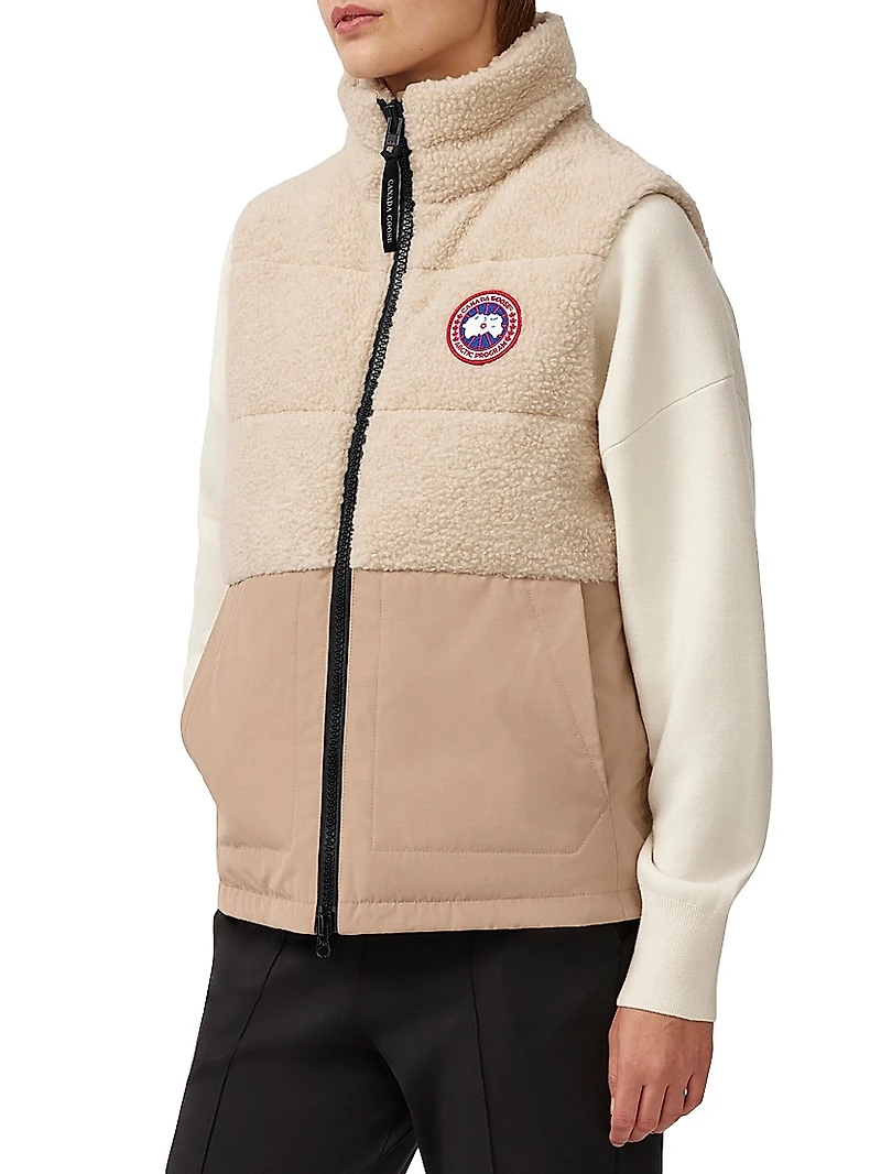 Elora Mixed-Media Zip-Up Vest