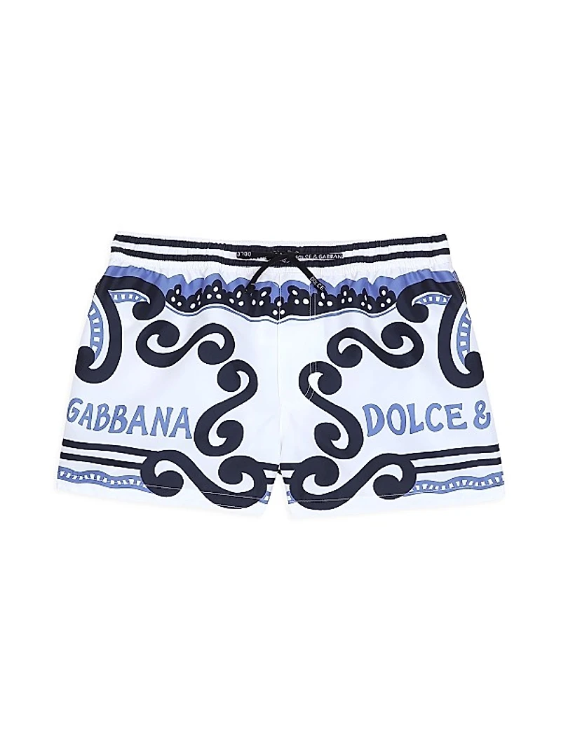 Little Boy's & Boy's Marina Logo Swim Trunks