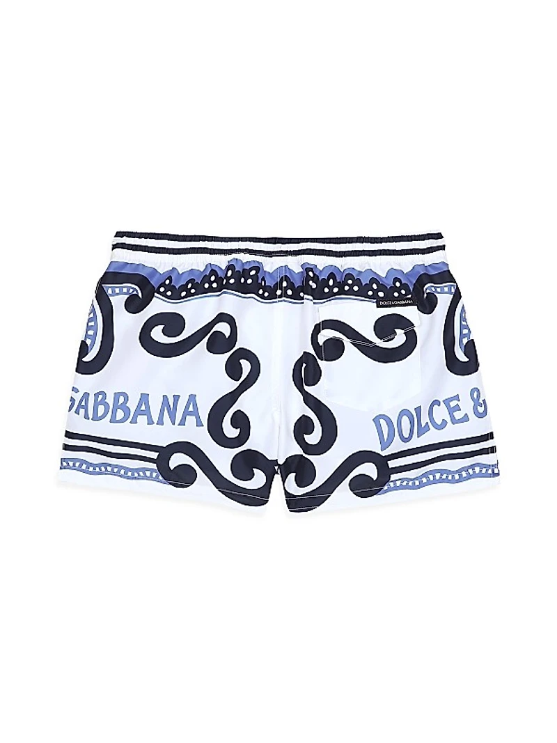 Little Boy's & Boy's Marina Logo Swim Trunks