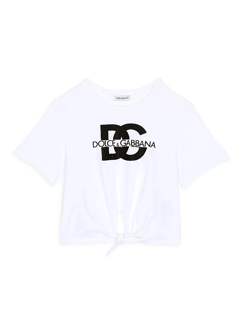 Little Girl's & Logo Tie T-Shirt