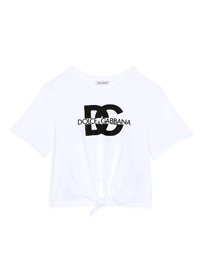 Little Girl's & Logo Tie T-Shirt