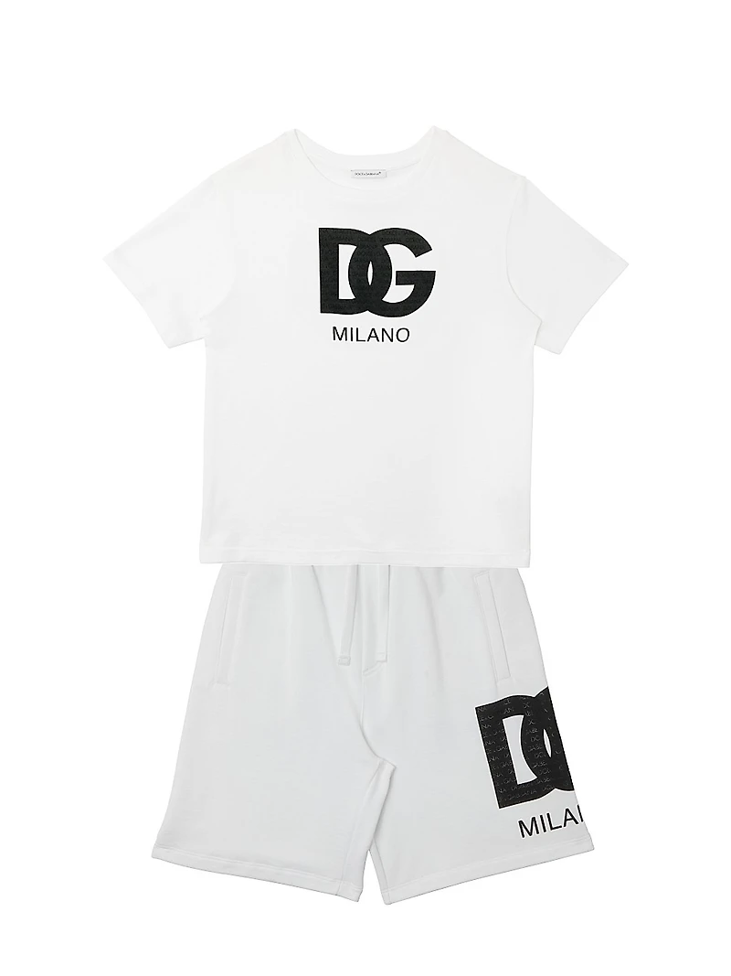 Little Boy's & Logo Crewneck T-Shirt